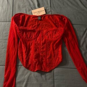 SHEIN Scarlet Lace Corset Top